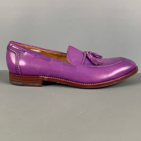 PAUL SMITH Size 9 Purple Antique Leather Tassels Loafers