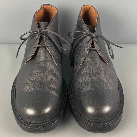 AQUATALIA Talla 10.5 Botas con cordones de cuero negro