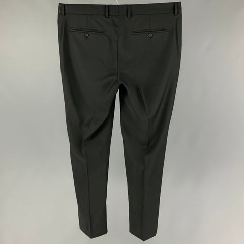 THE KOOPLES Talla 36 Pantalón de vestir de lana negro con bragueta y cremallera