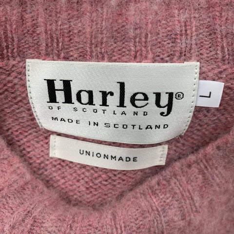 HARLEY Size L Rose Knitted Wool Crew-Neck Sweater