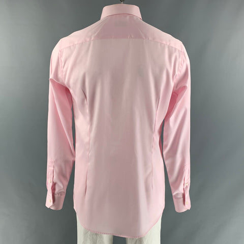 ETON Size XL Pink Twill Cotton Button Up Long Sleeve Shirt