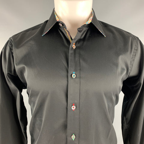 BUGATCHI UOMO Taille M Chemise à manches longues en coton multicolore noir