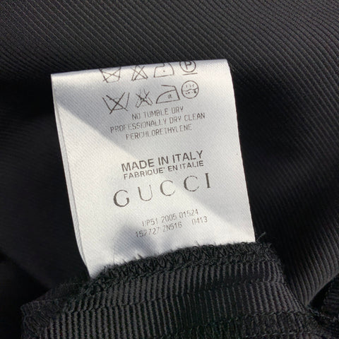 GUCCI by TOM FORD Size 2 Black Ribbed Silk / Cotton Rhinestone Horse Bit Dress Pants