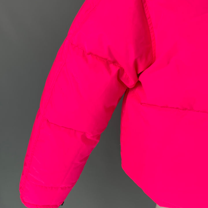 VETEMENTS FW 19 Size XS Flou Pink Quilted Polyester Zip Up Puffer Jacket