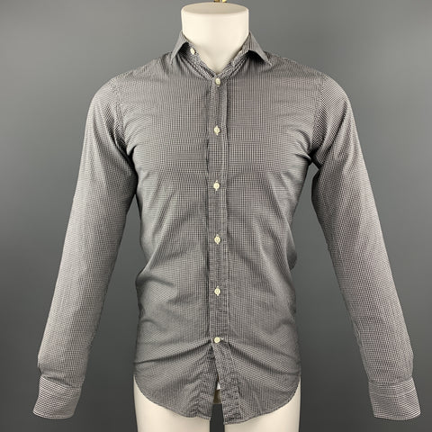 RALPH LAUREN Size S Black & White Checkered Cotton Button Up Long Sleeve Shirt