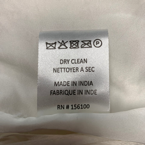 RETROFETE Robe portefeuille à paillettes en viscose crème taille S