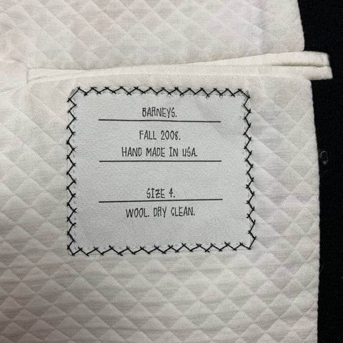 THOM BROWNE Fall 2008 Size XL Black Wool Double Breasted Coat