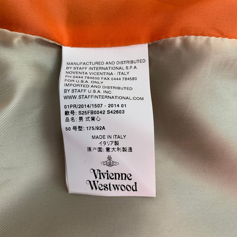 VIVIENNE WESTWOOD MAN Size 40 Black Print Wool / Viscose Blend Open Front Vest