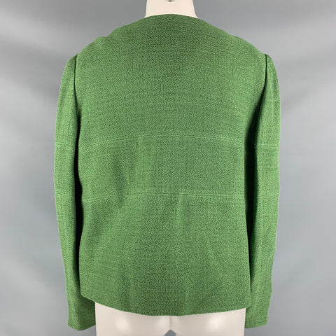 ARMANI COLLEZIONI Size 12 Green Viscose & Polyester Jacket (Indoor) / Blazer