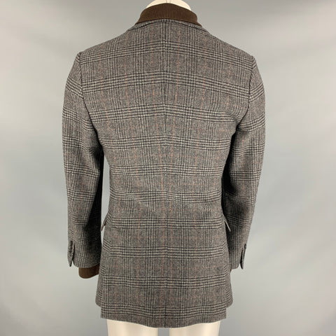 DOLCE & GABBANA Size 34 Grey & Black Glenplaid Wool Notch Lapel Sport Coat