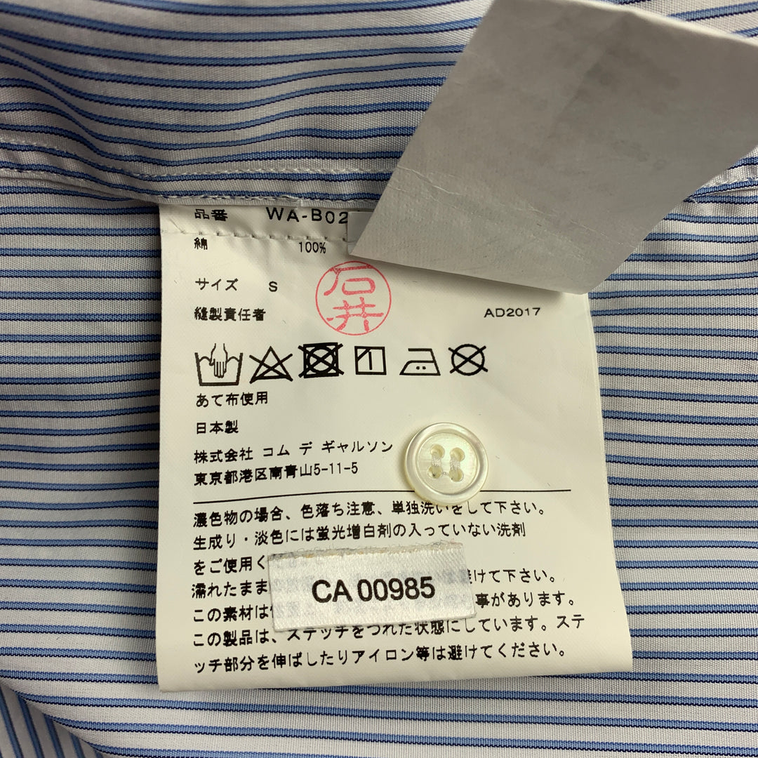 JUNYA WATANABE Size S Blue & White Patchwork Stripe Cotton Long Sleeve Shirt