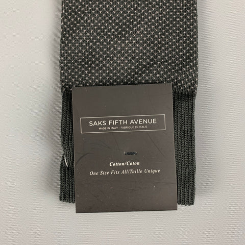 SAKS FIFTH AVENUE Chaussettes en mélange de coton à pois gris taille unique