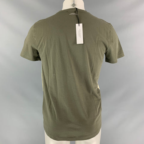 VERSACE COLLECTION Size M Olive Multicolour Graphic Cotton Short Sleeve Shirt