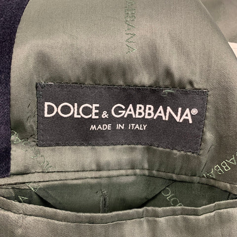 DOLCE & GABBANA Size 42 Dark Purple Cotton Single Button Sport Coat