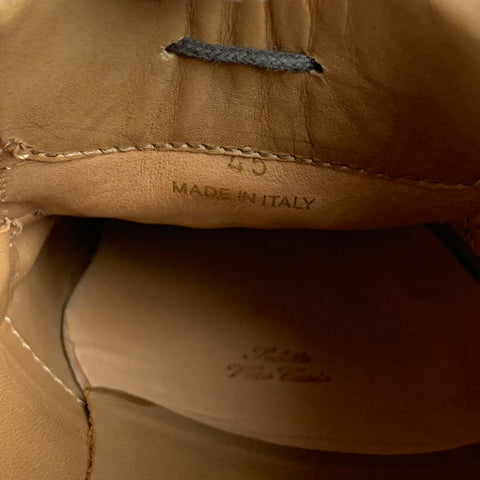 BURBERRY PRORSUM Size 11 Brown Yellow Stitched Leather Arundel Mocassin Shoes