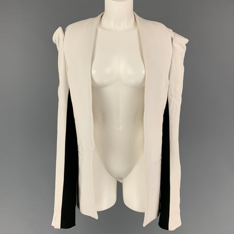 GARETH PUGH SS 19 Talla M Blanco Negro No listado Abrigo frontal abierto de dos tonos