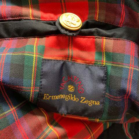 ERMENEGILDO ZEGNA Size L Navy Wool Double Breasted Peacoat