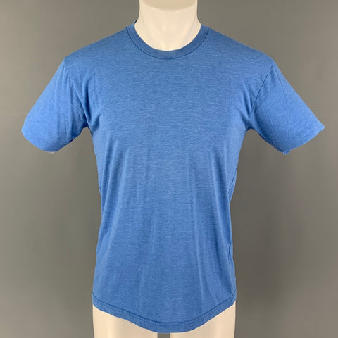 ZEGNA SPORT Size M Blue Graphic Cotton Polyester Crew-Neck T-shirt