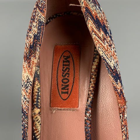 MISSONI Size 8 Multi-Color Zig Zag Platform Pumps
