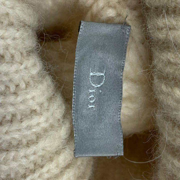 DIOR HOMME Size S Cream Knit Alpaca Blend Turtleneck Sweater