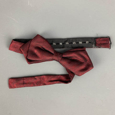 VALENTINO Burgundy Textured Silk Cummerbund Bow Tie Set