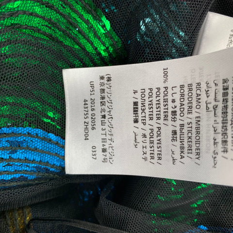 GUCCI OI 16 Talla 4 Falda larga de tul con lentejuelas de serpiente multicolor