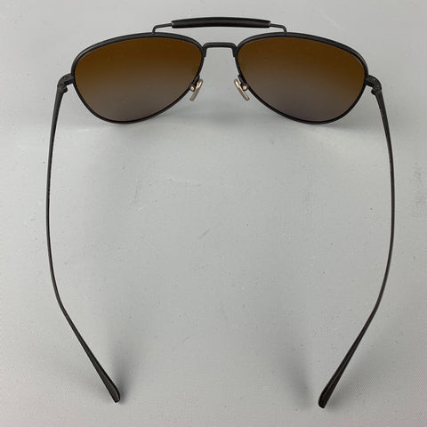 SALT Black Titanium Aviator Sunglasses