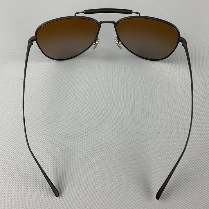 Gafas de sol estilo aviador de titanio negro SALT