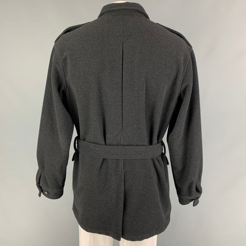 POLO by RALPH LAUREN Size M Dark Gray Cashmere Epaulettes Belted Jacket