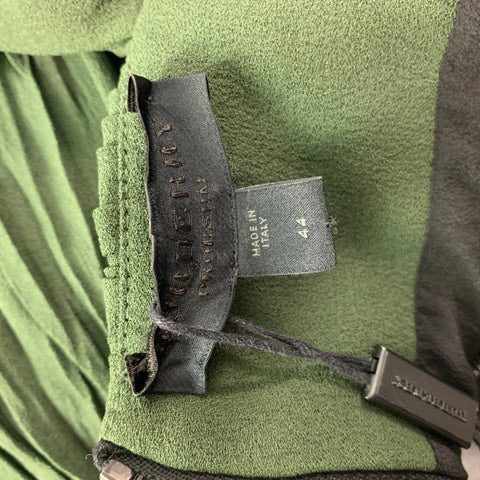 BURBERRY PRORSUM Pre-Fall 2012 Size 8 Green Silk Ruched Evening Gown Dress