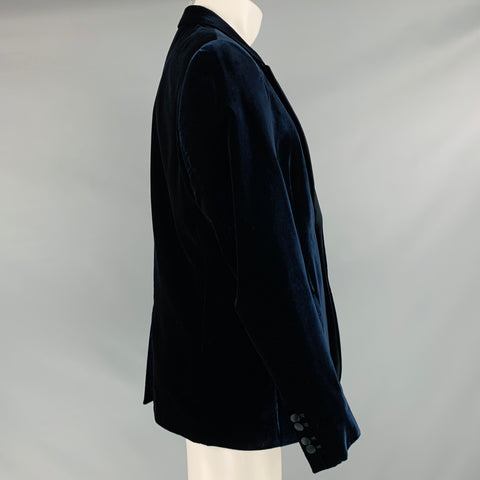 EMPORIO ARMANI Taille 42 Manteau de sport en velours noir marine Viscose Cupro