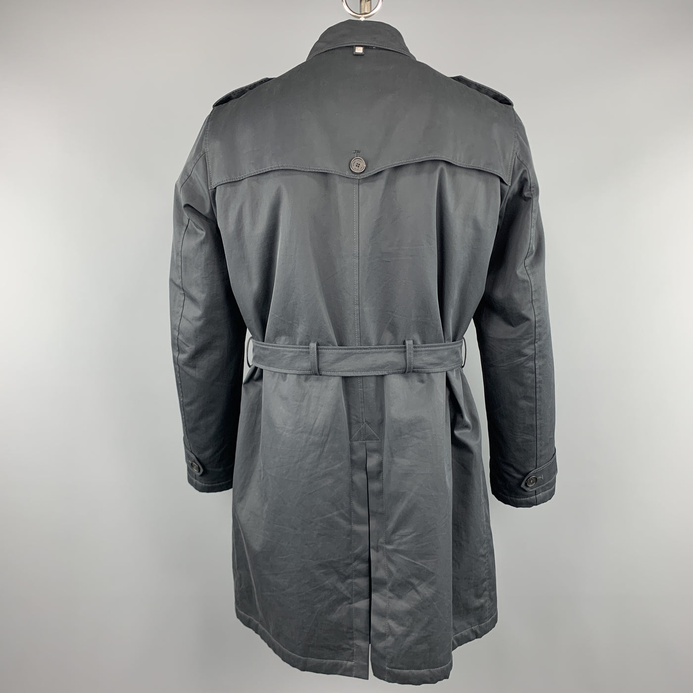 ALLEGRI Navy Nylon Belted Removable Liner Belted Trenchcoat
