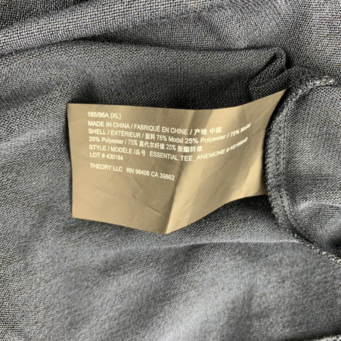 THEORY Size XL Navy Modal Blend Crew-Neck T-shirt