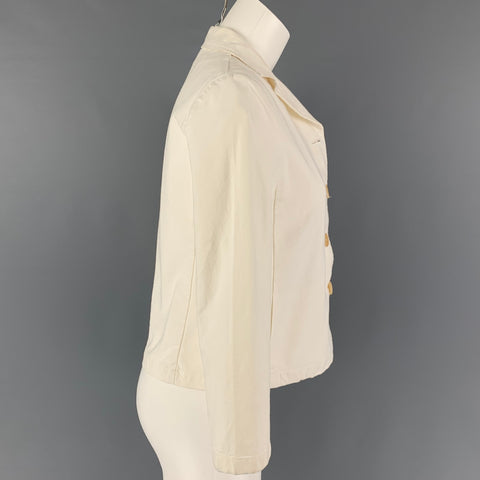 MARNI Size 6 Off White Cotton Single Breasted Jacket