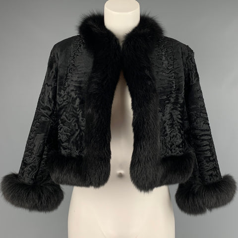 TRILOGY Taille M Veste courte en agneau persan noir