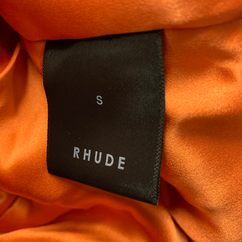 RHUDE Size S Blue Wool  Polyester Ruched Bomber Jacket