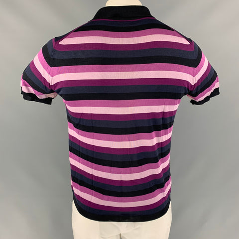 PRADA Polo a rayas negras moradas talla 40