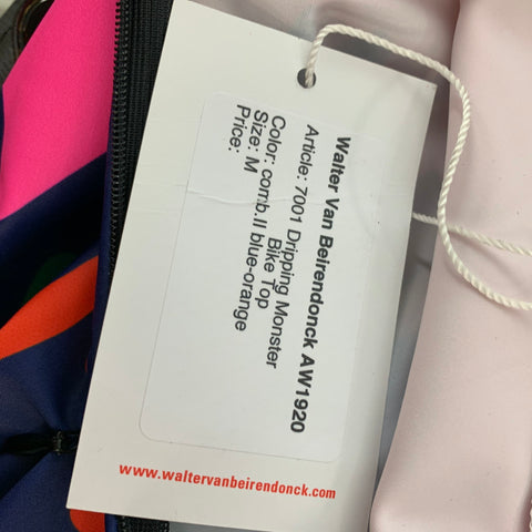 WALTER VAN BEIRENDONCK FW19 Size M Blue Orange Monster Graphic Jersey Bike Top
