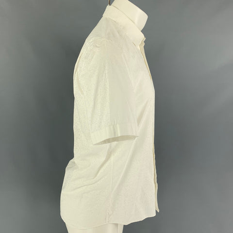 PAUL & JOE Size M White Floral Cotton Short Sleeve Shirt