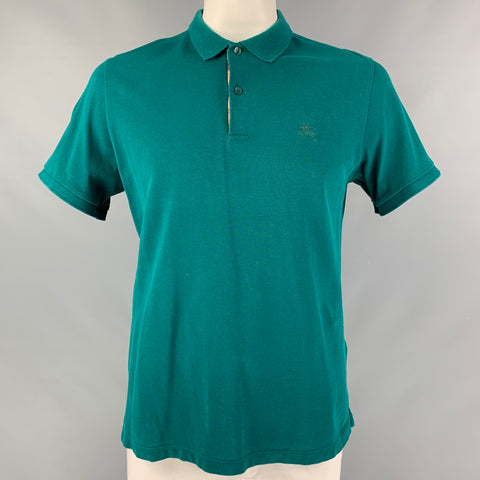 BURBERRY BRIT Polo de algodón liso verde talla XL