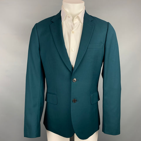 PAUL SMITH Soho Fit Size 40 Regular Green Wool Notch Lapel Sport Coat