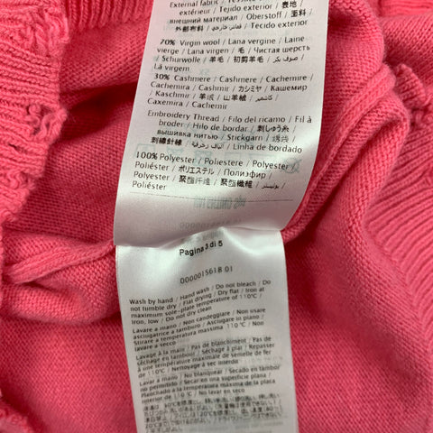 VALENTINO Size XS Pink Wool Cashmere Distressed Pink Is Punk Pullover