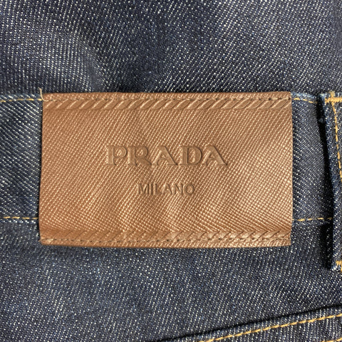 PRADA Size 33 Indigo Contrast Stitch Denim Button Fly Jeans