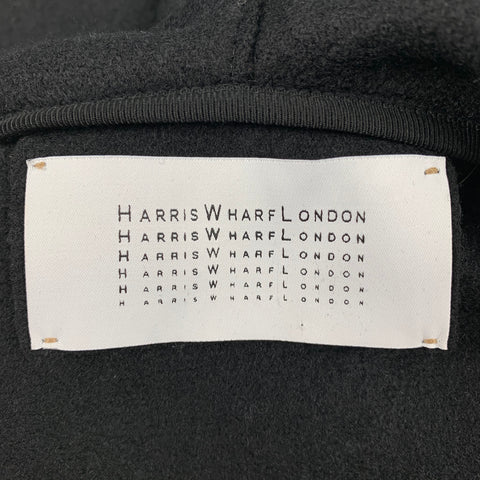 HARRIS WHARF LONDON Size M Black Wool Open Front Coat