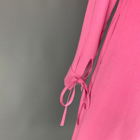 ATTICO Size 0 Pink Acetate Viscose Wrap Dress
