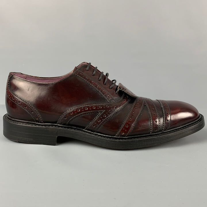 VIVIENNE WESTWOOD Size 11 Burgundy Antique Leather Lace Up Shoes