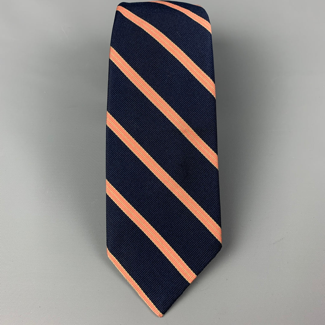 POLO by RALPH LAUREN Navy Sorbet Diagonal Stripe Silk Twill Tie