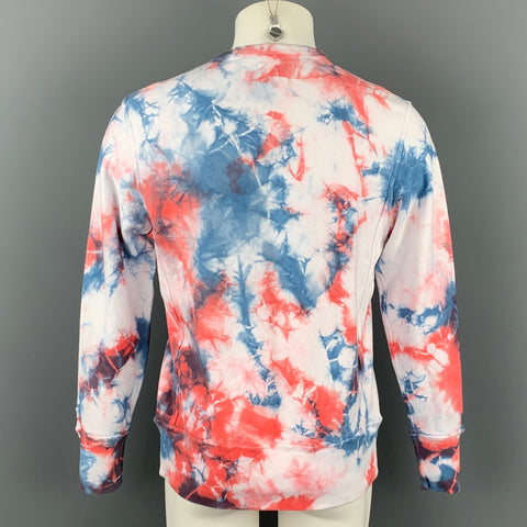 TODD SNYDER x CHAMPION Size M Blue & Red White Tie Dye Cotton Crew-Neck Sweatshirt