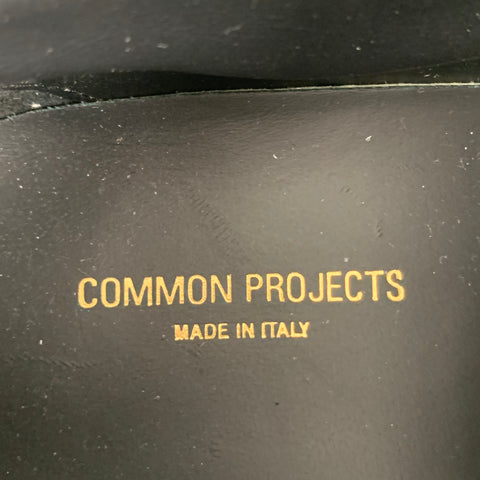 COMMON PROJECTS Size 11 Black Stitched Suede Low Top Sneakers