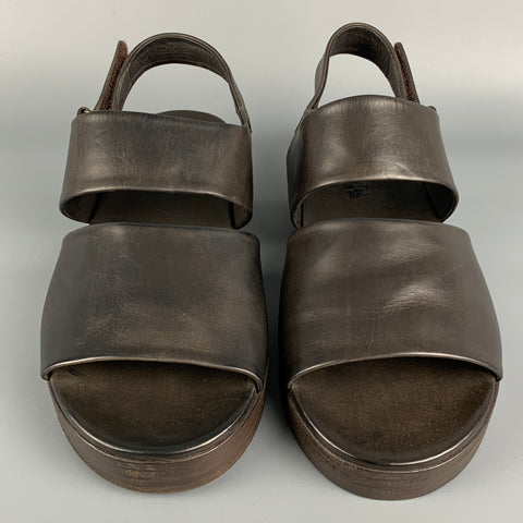 MARSELL Talla 8 Sandalias de cuero marrón